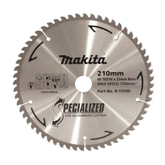 Makita Sawing Aluminium Tct Saw Blade 210mm X 25mm X 60T | SKU B-15590