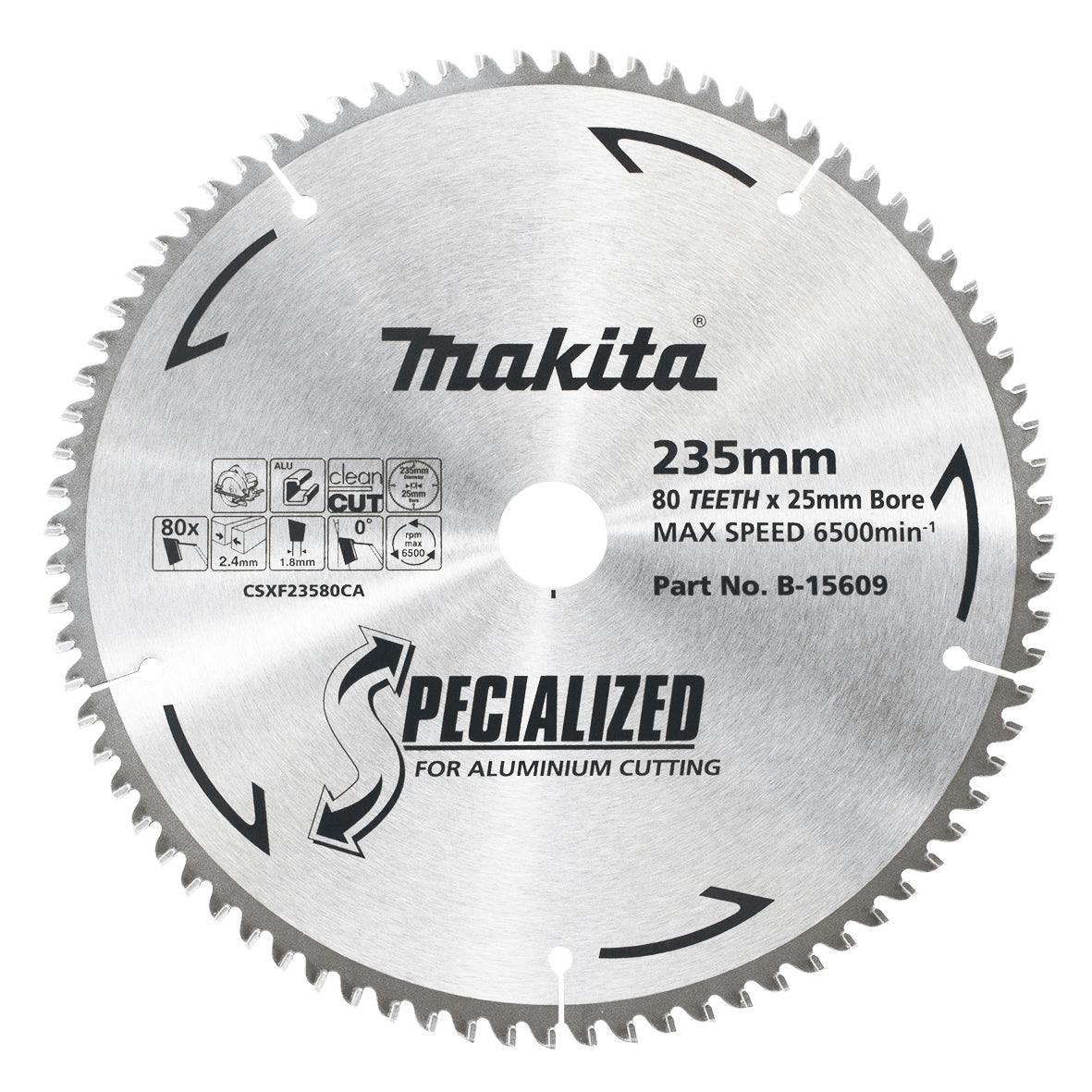 Makita Sawing Aluminium Tct Saw Blade 235mm X 25mm X 80T | SKU B-15609
