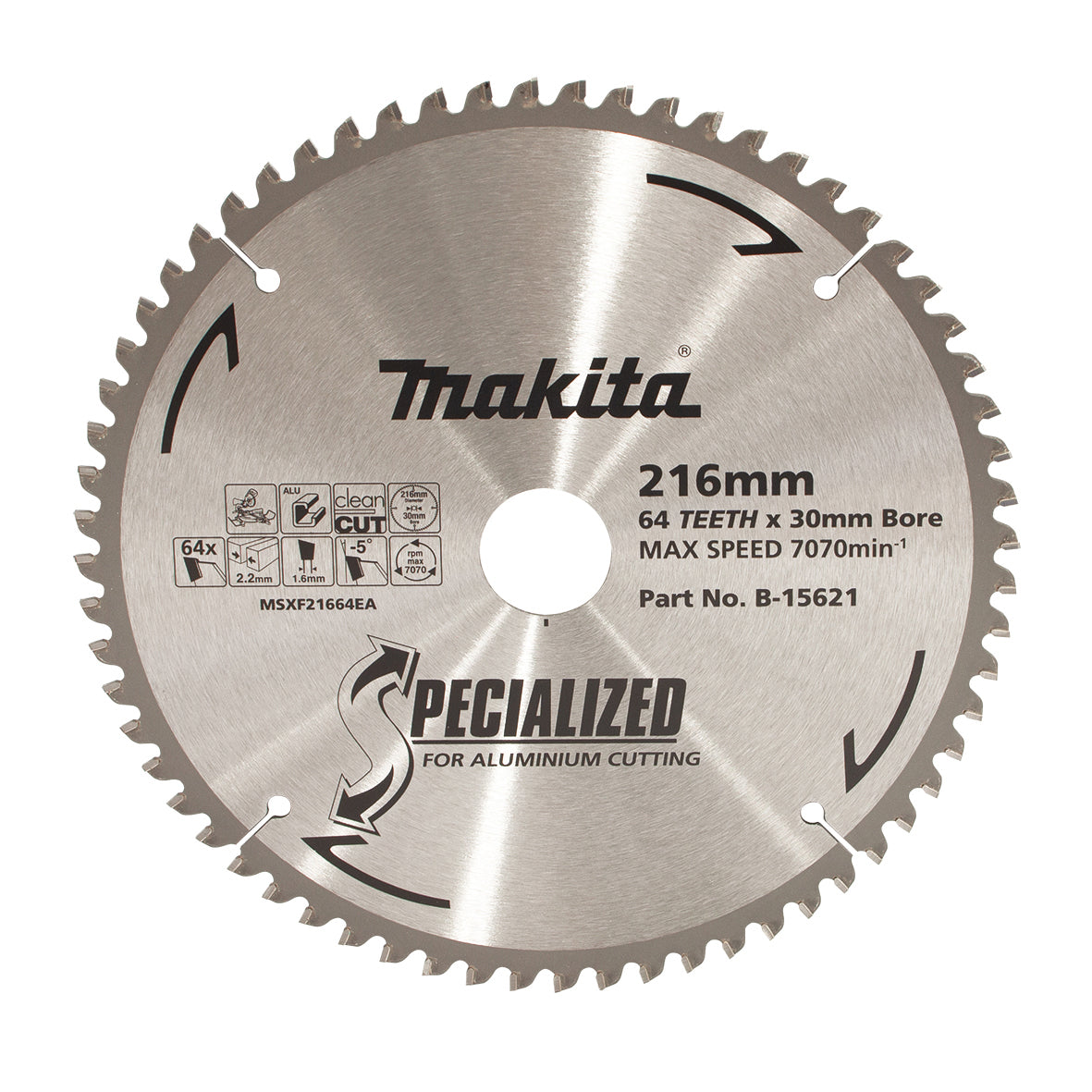 Makita Sawing Aluminium Tct Saw Blade 216mm X 30mm X 64T | SKU B-15621