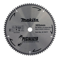 Makita Sawing Aluminium Tct Saw Blade 305mm X 25.4mm X 80T | SKU B-15671