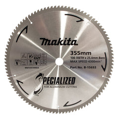 Makita Sawing Aluminium Tct Saw Blade 355mm X 25.4mm X 100T | SKU B-15693
