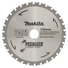 Makita Sawing Cold Metal Cutting Tct Saw Blade 136mm X 20mm X 30T | SKU B-15724