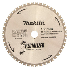 Makita Sawing Cold Metal Cutting Tct Saw Blade 185mm X 20mm X 48T | SKU B-15780