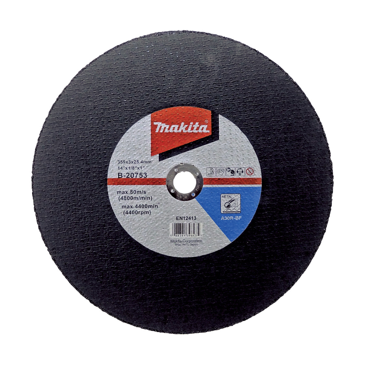 Makita Grinding & Cutting 355mm X 3mm X 25.4mm Long Life Metal Cut Off Wheel A30Q - 5Pk | SKU B-20753-5