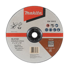 Makita Grinding & Cutting 230mm X 6mm X 22.23 D/C Inox Grinding Disc A24R - 10Pk | SKU B-21141-10