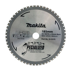 Makita Sawing Cold Metal Cutting Tct Saw Blade 185mm X 20mm X 56T - Cermet | SKU B-23379