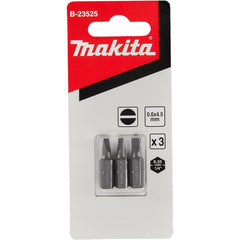 Makita - Slotted 0.6 x 4.5 x 25mm Insert Screwdriver Bit 3pk | B-23852