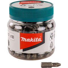 Makita - PZ2 x 25mm Insert Screwdriver Bit - Bulk JAR 100pc | B-24913