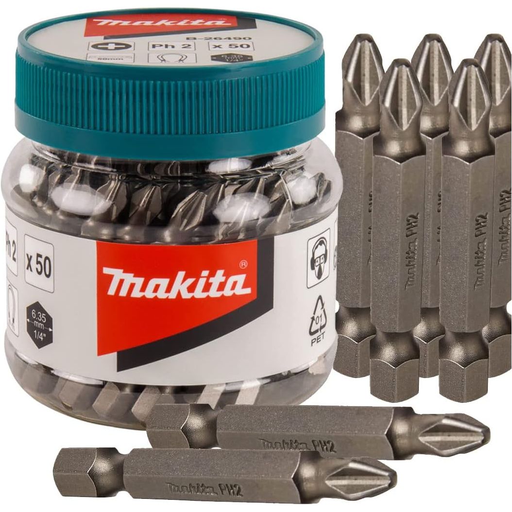 Makita - PH2 x 50mm Power Screwdriver Bit - Bulk JAR 50pc | B-26521