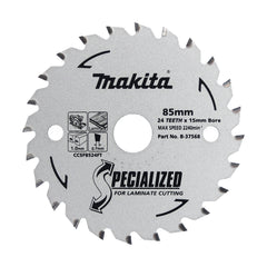 Makita - Laminate TCT Saw Blade 85mm x 15mm x 24T | B-37568