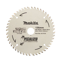 Makita Accessories - Laminate TCT Saw Blade 136mm x 20mm x 48T | B-37574