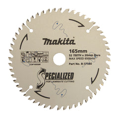 Makita Accessories - Laminate TCT Saw Blade 165mm x 20mm x 52T | B-37580