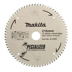 Makita - Laminate TCT Saw Blade 216mm x 30mm x 72T | B-37605