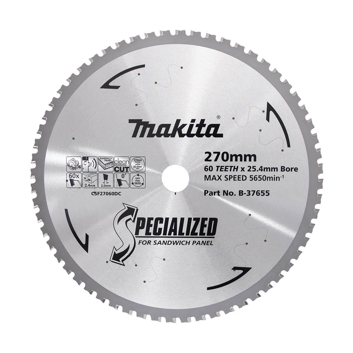 Makita Sawing Cool Room Panel Tct Saw Blade 270mm X 25.4mm X 60T | SKU B-37655