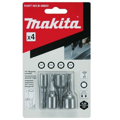 Makita - 1/4" 5/16" 3/8" 7/16" x 48mm Magnetic Nutsetter - 4 Piece Set | B-38853