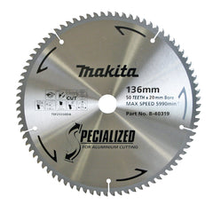 Makita Sawing Aluminium Tct Saw Blade 136mm X 20mm X 50T | SKU B-40319