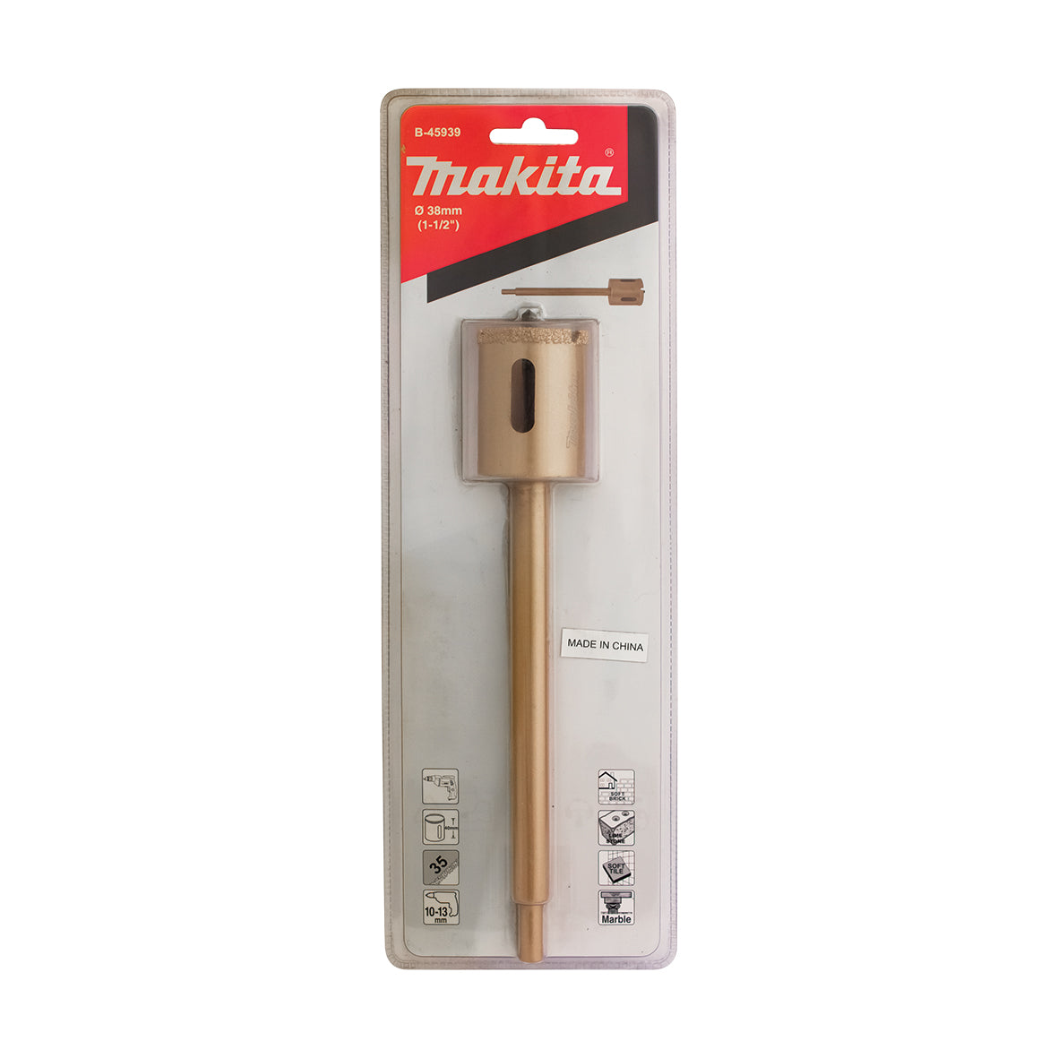 Makita Drilling ACC 38mm Vacuum Brazed Diamond Hole Saw Set  | B-45939