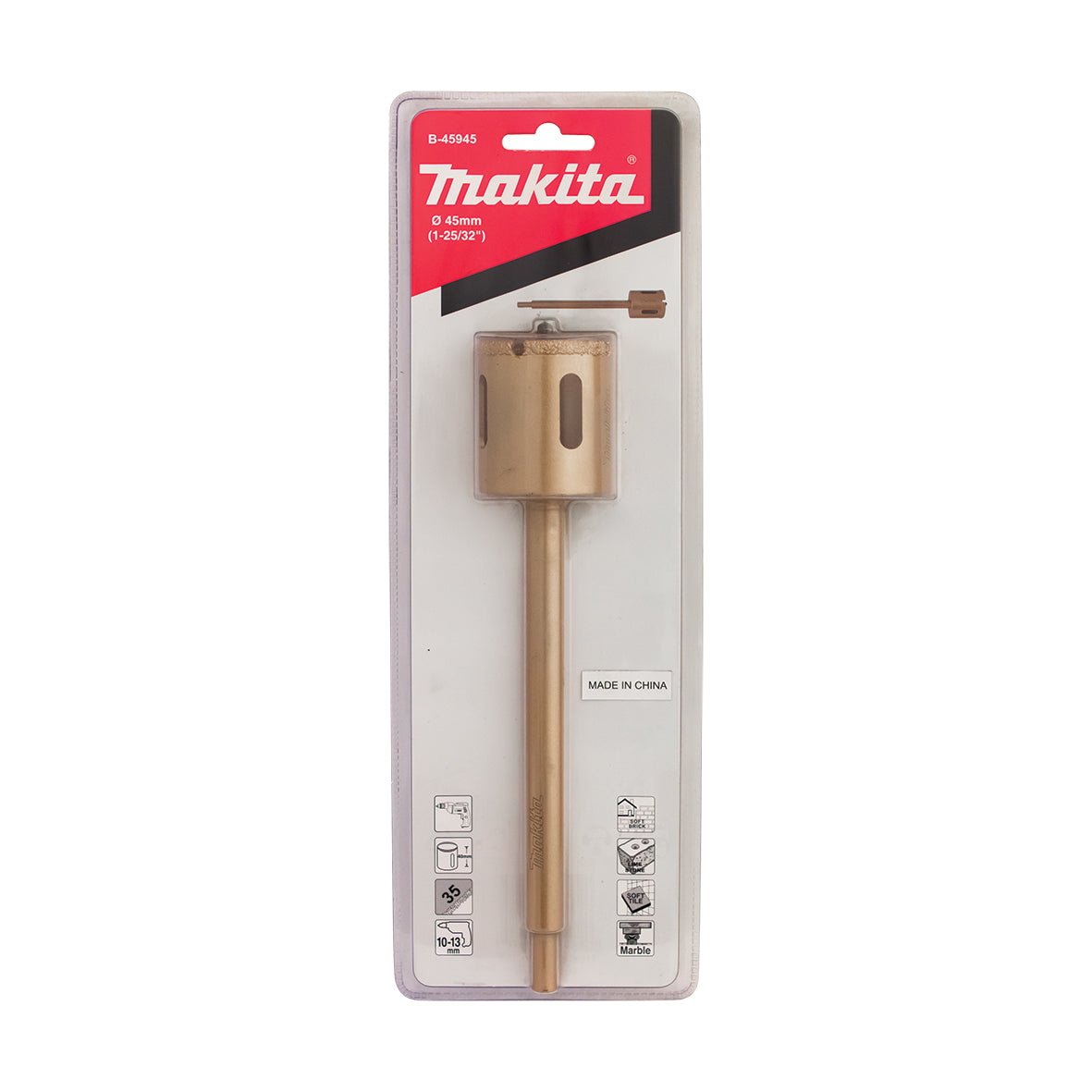 Makita Drilling ACC 45mm Vacuum Brazed Diamond Hole Saw Set  | B-45945