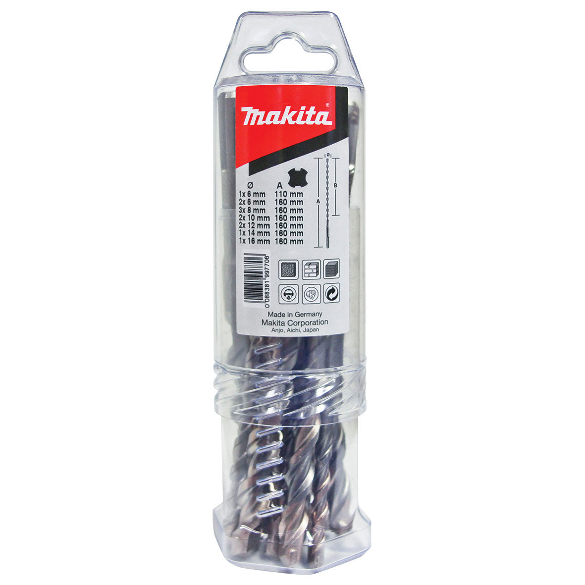 Makita Sds-Plus Drilling V-Plus Sds-Plus Drill Assortment Tube - 12pc | SKU B-49080