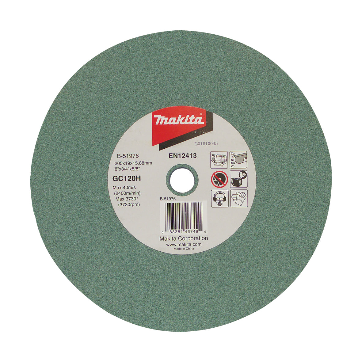 Makita Grinding & Cutting 205mm X 19 X 15.88mm Bench Grinding Wheel Silicon Carbide Gc120Hv02 | SKU B-51976