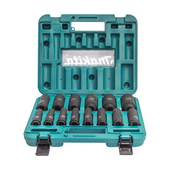 Makita Fastening Acc 1/2" Square Drive Metric Deep Impact Socket Set - 14pc | SKU B-52308