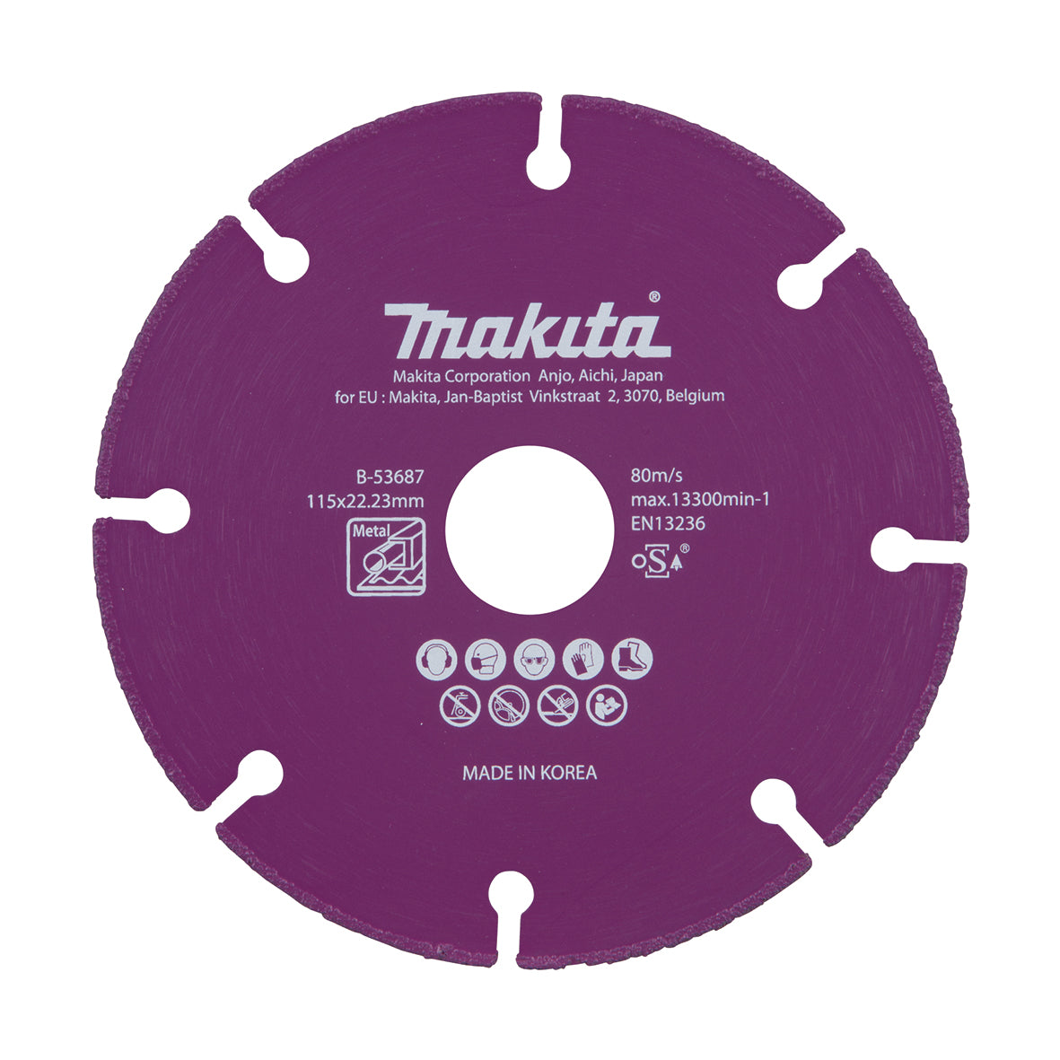 Makita Diamond Blades 115mm Multimak Diamond Blade Seg Vac Braze 22.23mm X 1.3mm  | SKU B-53687