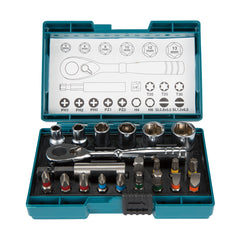 Makita Driving Acc 21pc Mini Rachet Handle Driver & Socket Set | SKU B-54081
