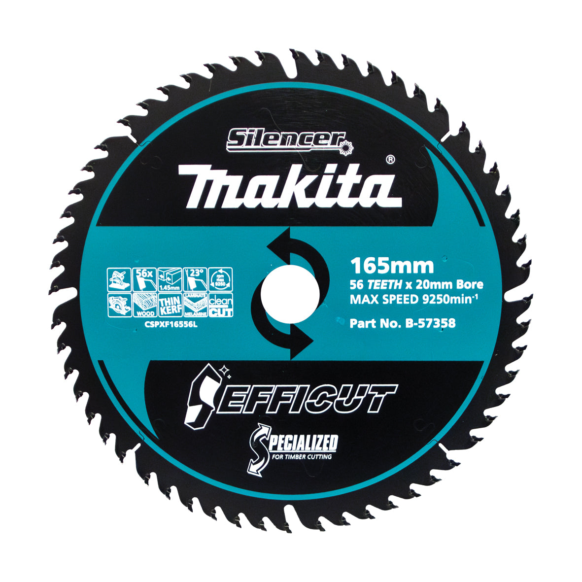 Makita Sawing Efficut Wood Tct Saw Blade 165mm X 20 X 56T | SKU B-57358