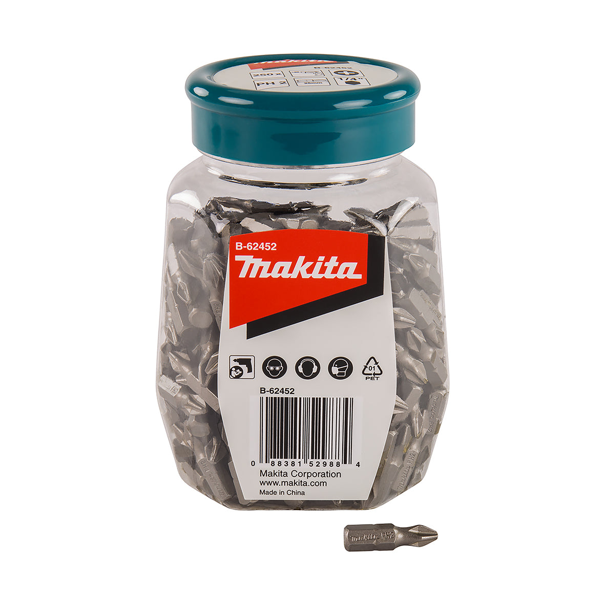 Makita Driving Acc Ph2 X 25mm Insert Screwdriver Bit Bulk Jar - 250pk SKU B-62452
