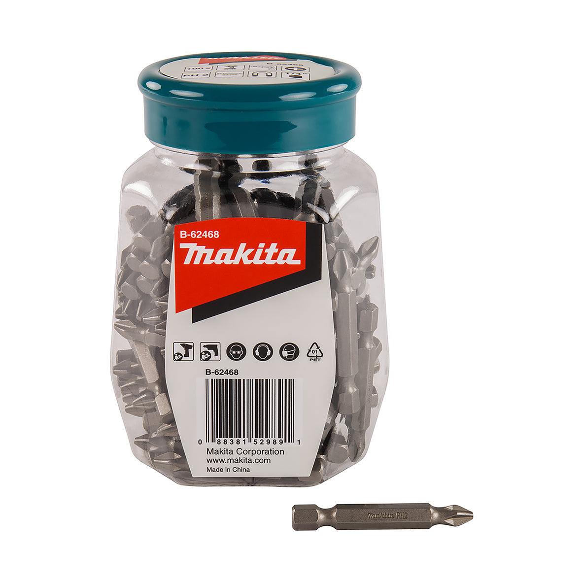 Makita Driving Acc Ph2 X 50mm Power Screwdriver Bit - Bulk Jar 100pc SKU B-62468