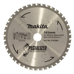 Makita Sawing Cool Room Panel Tct Saw Blade 165mm X 20mm X 42T | SKU B-62480