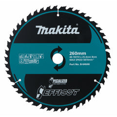 Makita Sawing Efficut Wood Tct Saw Blade 260mm X 25.4 X 45T | SKU B-64646