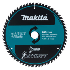 Makita Sawing Efficut Wood Tct Saw Blade 260mm X 25.4 X 60T | SKU B-67337
