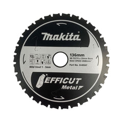 Makita Sawing Efficut Metal Cutting Tct Saw Blade 136mm X 20mm X 30T | SKU B-69347