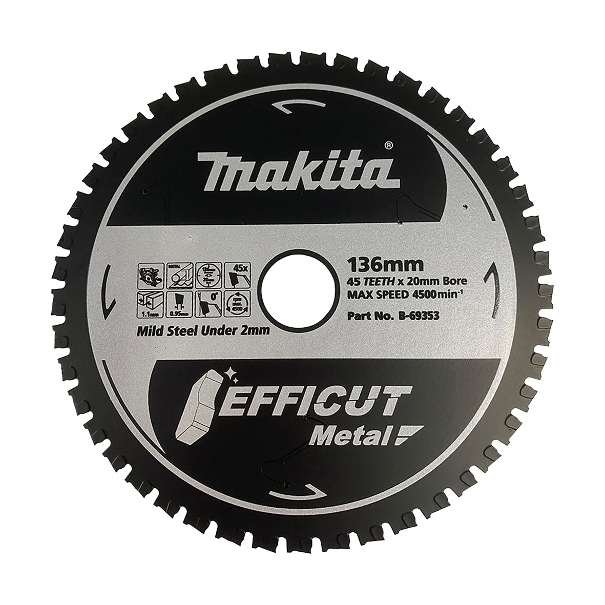 Makita Sawing Efficut Metal Cutting Tct Saw Blade 136mm X 20mm X 45T | SKU B-69353