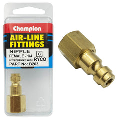 Champion - 1/4" FEMALE NIPPLES | B203
