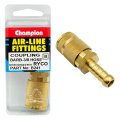 Champion - 3/8" HOSE BARB COUPLING | B241