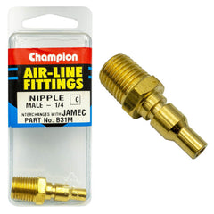 Champion - 1/4" MALE BRASS "AS" SERIES NIPPLES | B31M