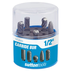 Sutton Tools - 1/2" Burr B900 Scb500 Carb Set 1/4-SHK 5Pc | B900SCB500