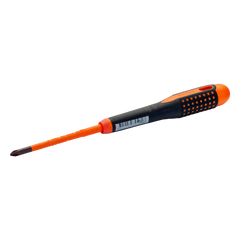 Bahco - ERGO Handled Slim Line V Insulated Screwdriver - Combi Tip - Slotted 6mm / Ph2. -Blade Length 100mm | BE-8520SL