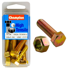 Champion - Hex Set Screws & Nuts - High Tensile - 3/8" x 1 - 1/4" - UNC - Grade 5 | BC34