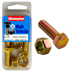 Champion - Hex Set Screws & Nuts - High Tensile - 7/16" x 1" - UNC - Grade 5 | BC50