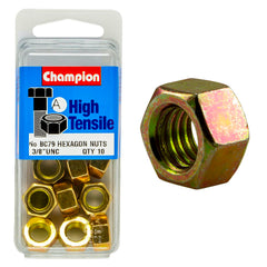 Champion - Hex Plain Nuts - 3/8" - UNC - Class 5 | BC79