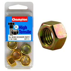 Champion - Hex Plain Nuts - 7/16" - UNC - Class 5 | BC80