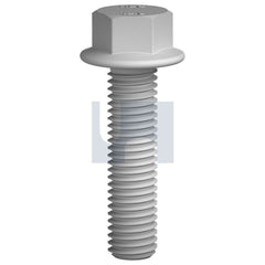 Hobsons - M20 x 40 - Flake Silver >1000hrs Serrated Flanged Bolt D-lok - Zinc - Class 12.9 - Qty 25 | BF12FCM200040