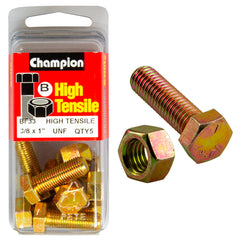 Champion - Hex Set Screws & Nuts - High Tensile - 3/8" x 1" - UNF - Grade 5 | BF33