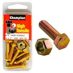 Champion - Hex Set Screws & Nuts - High Tensile - 1/4" x 1" - UNF - Grade 5 | BF4