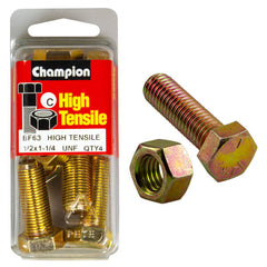 Champion - Hex Set Screws & Nuts - High Tensile - 1/2" x 1 - 1/4" - UNF - Grade 5 | BF63