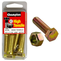 Champion - HEX BOLTS & NUTS - HIGH TENSILE - 1/2" x 1-1/2" | BF65