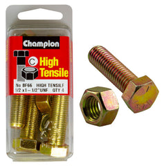 Champion - Hex Set Screws & Nuts - High Tensile - 1/2" x 1 - 1/2" - UNF - Grade 5 | BF66